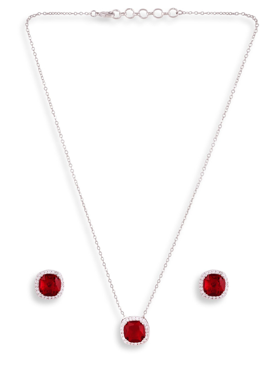 Buy ABDESIGNS Silver Plated American Diamond Jewellery Set Jewellery Set for Women 23488124