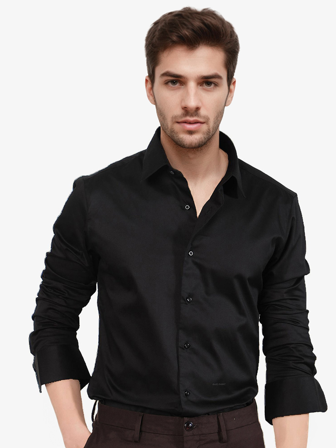 Buy RARE RABBIT Men Melton Slim Fit Spread Collar Cotton Shirt - Shirts ...