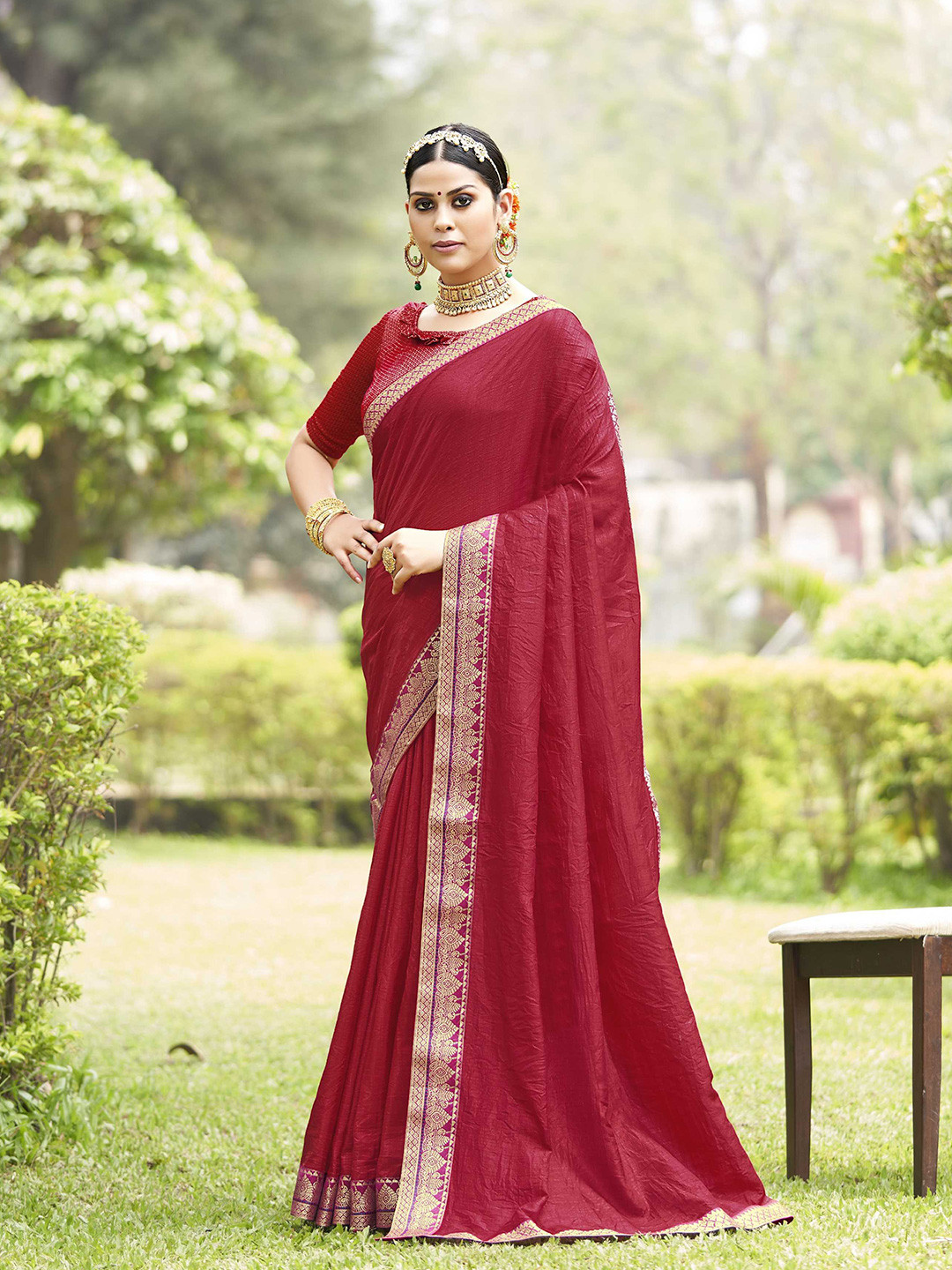 Buy KALINI Woven Design Border Art Silk Saree Sarees for Women