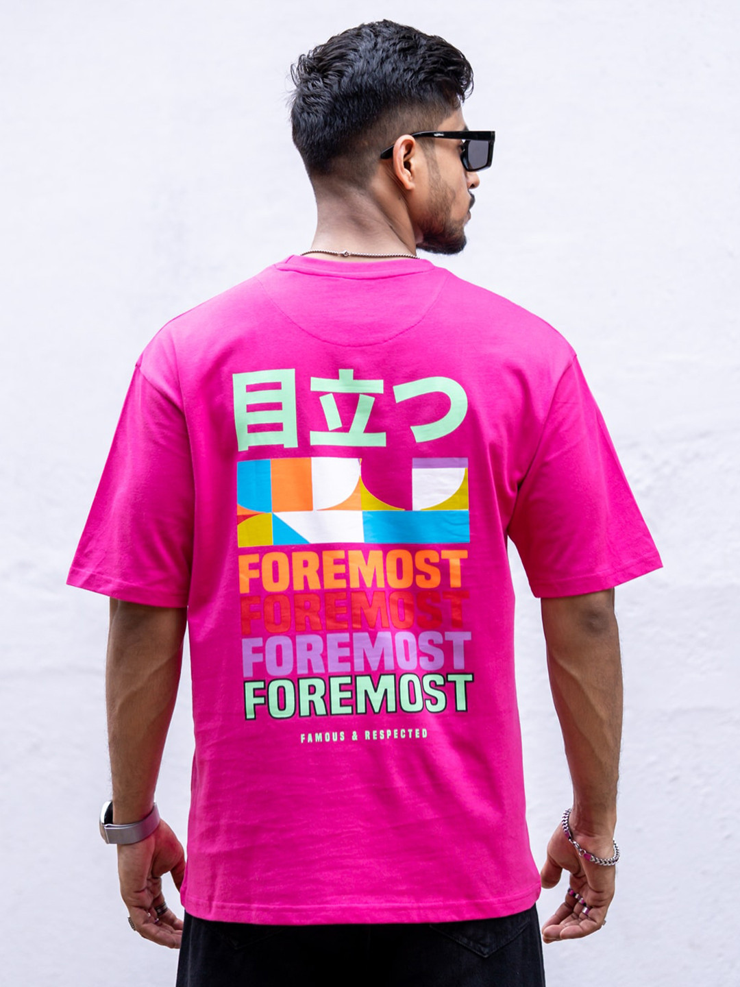 Men's Casual Pink Graphic printed Relaxed Fit T-Shirt main image 0