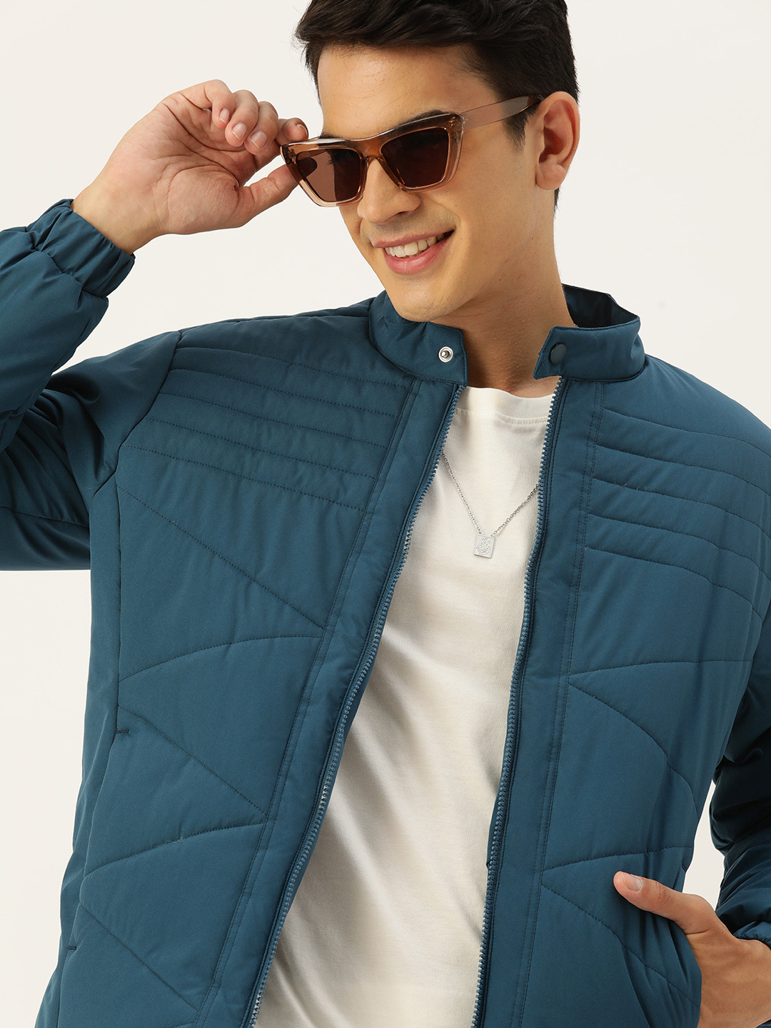 Buy Mast & Harbour Band Collar Padded Jacket - Jackets for Men 23496896 ...