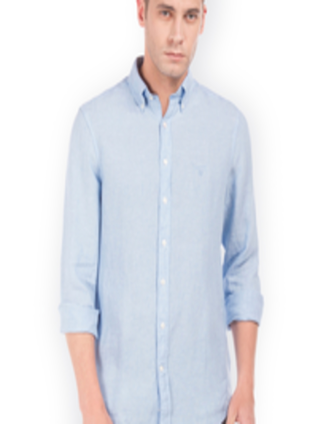 Buy GANT Men Blue Regular Fit Solid Casual Linen Shirt - Shirts for Men ...