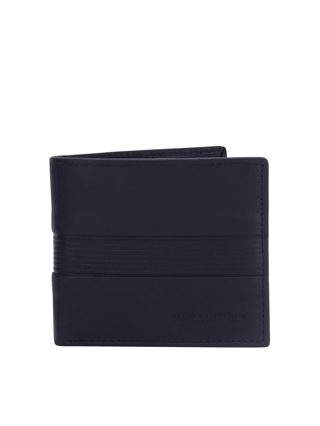 Buy Mast & Harbour Men Black Leather Two Fold Wallet Wallets for Men