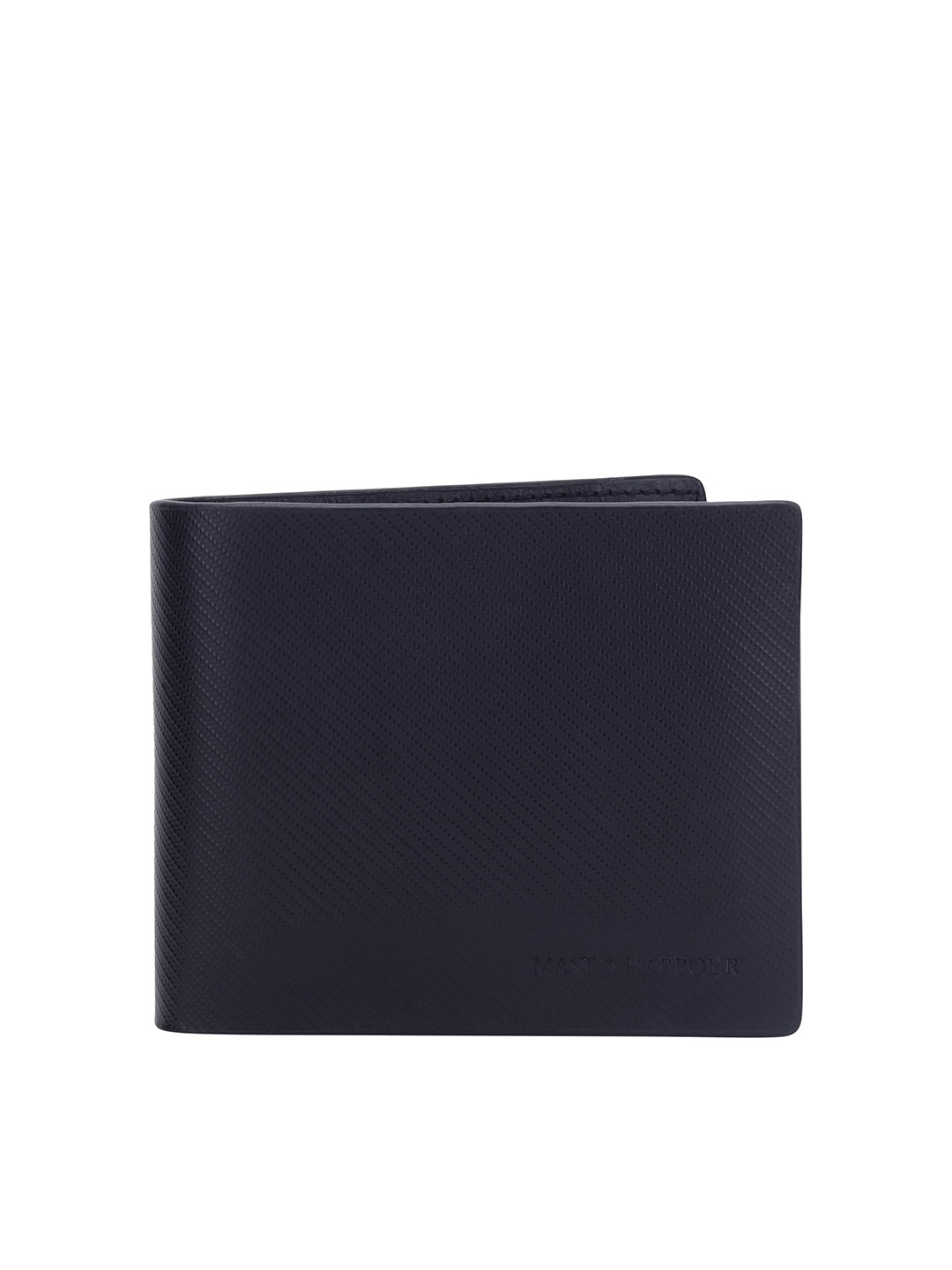 Buy Mast & Harbour Men Black Leather Two Fold Wallet Wallets for Men