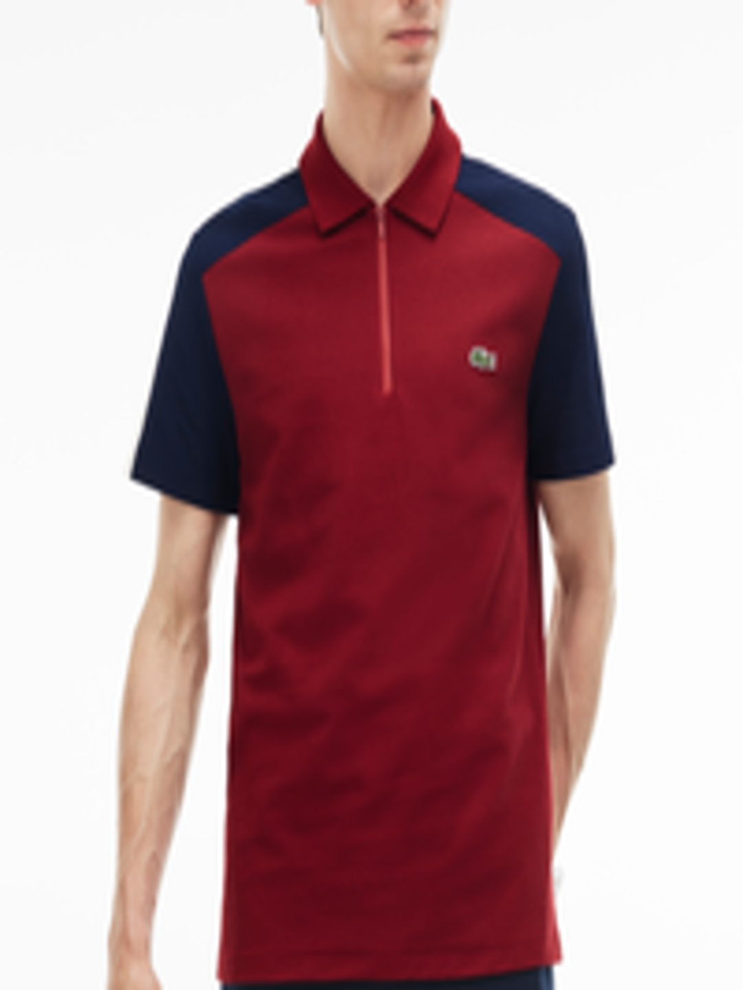 Buy Lacoste Men Red Solid Polo Collar T Shirt - Tshirts for Men 2351155