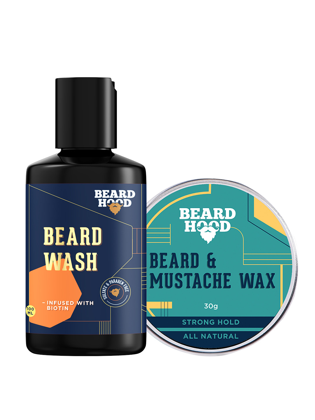 Buy Beardhood Pack Of 2 Natural Moustache Wax Strong Hold & Beard