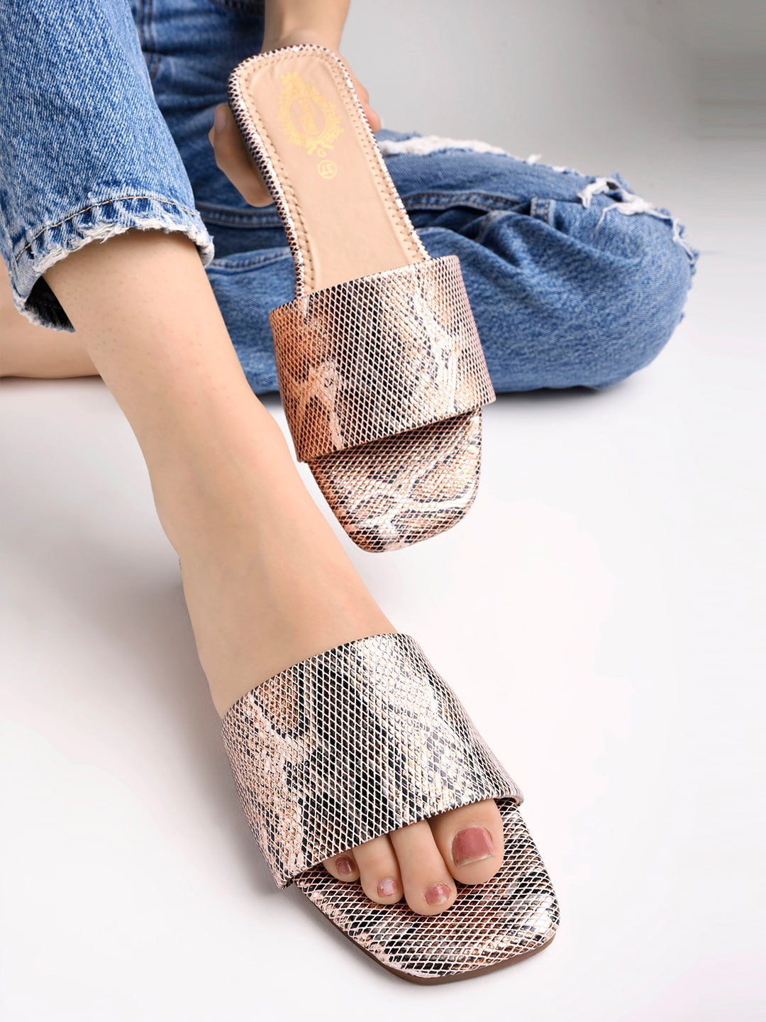 open toe flats for ladies