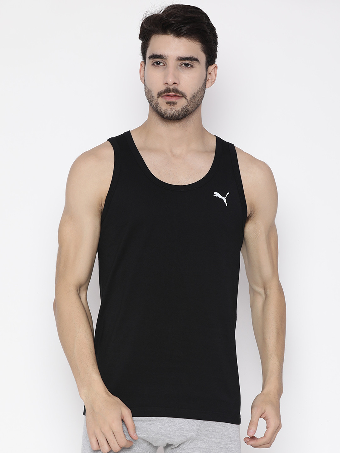 Buy Puma Men Black Solid Innerwear Vest 91894402 Innerwear Vests for