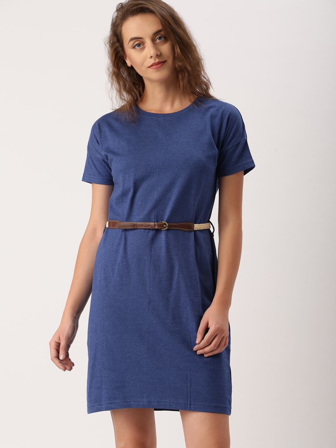 Buy Ms.Taken By Kriti Sanon Women Blue Solid A Line Dress - Dresses for ...