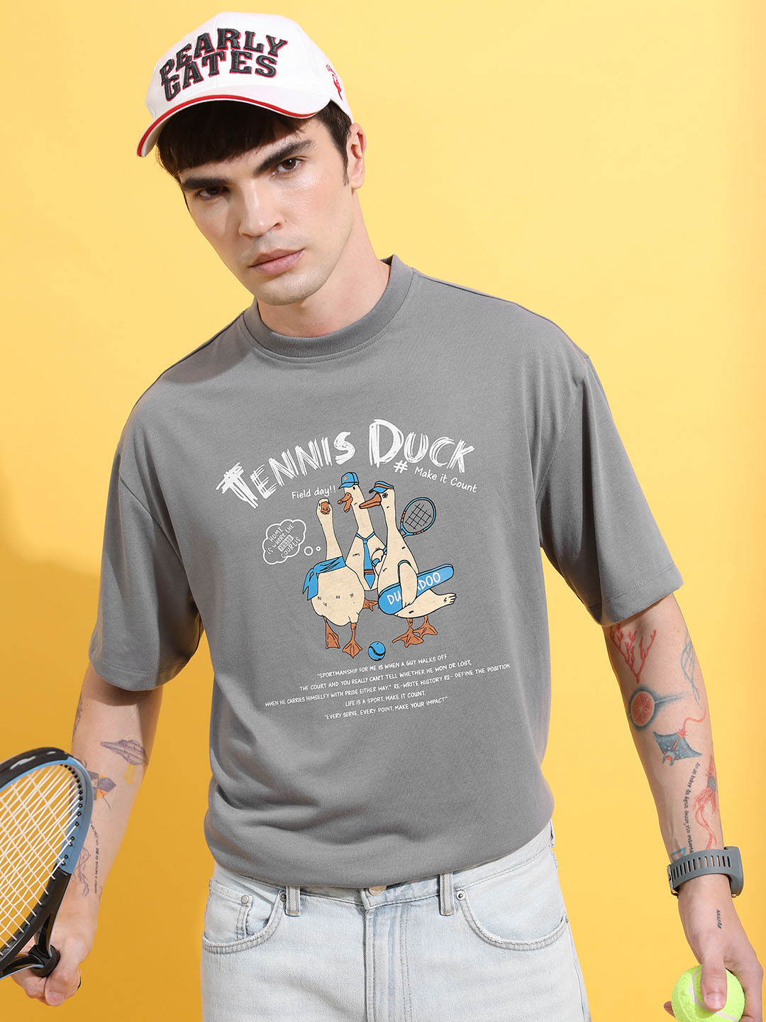 GORGLITTER Men's Oversized Jersey Graphic Tee - Number Print Short Sleeve Crewneck T-Shirt, Loose Fit - View #8
