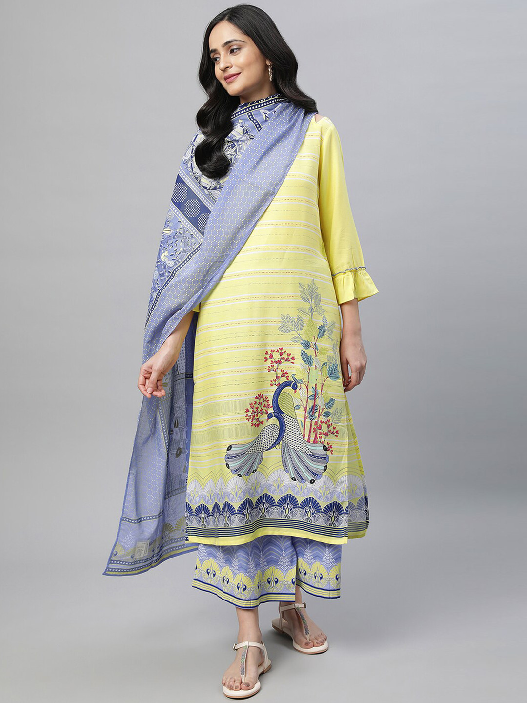 Women Rust Ethnic Motifs Embroidered Regular Kurta with Palazzos & With Dupatta