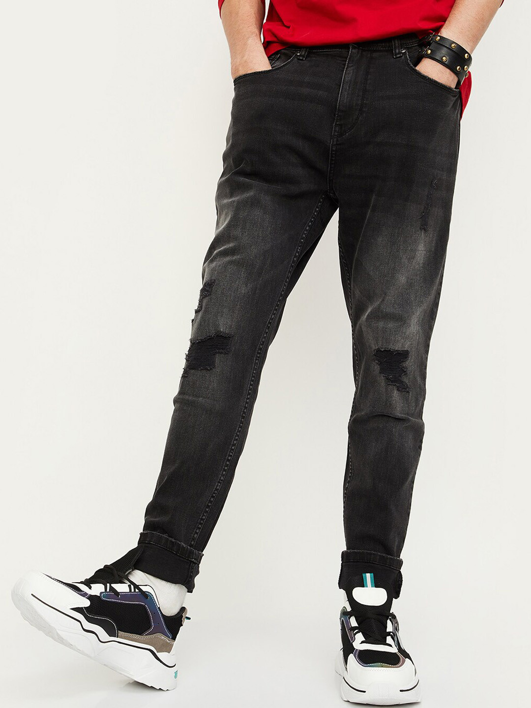 Buy Max Men Mid Rise Mildly Distressed Ripped Jeans Jeans for Men