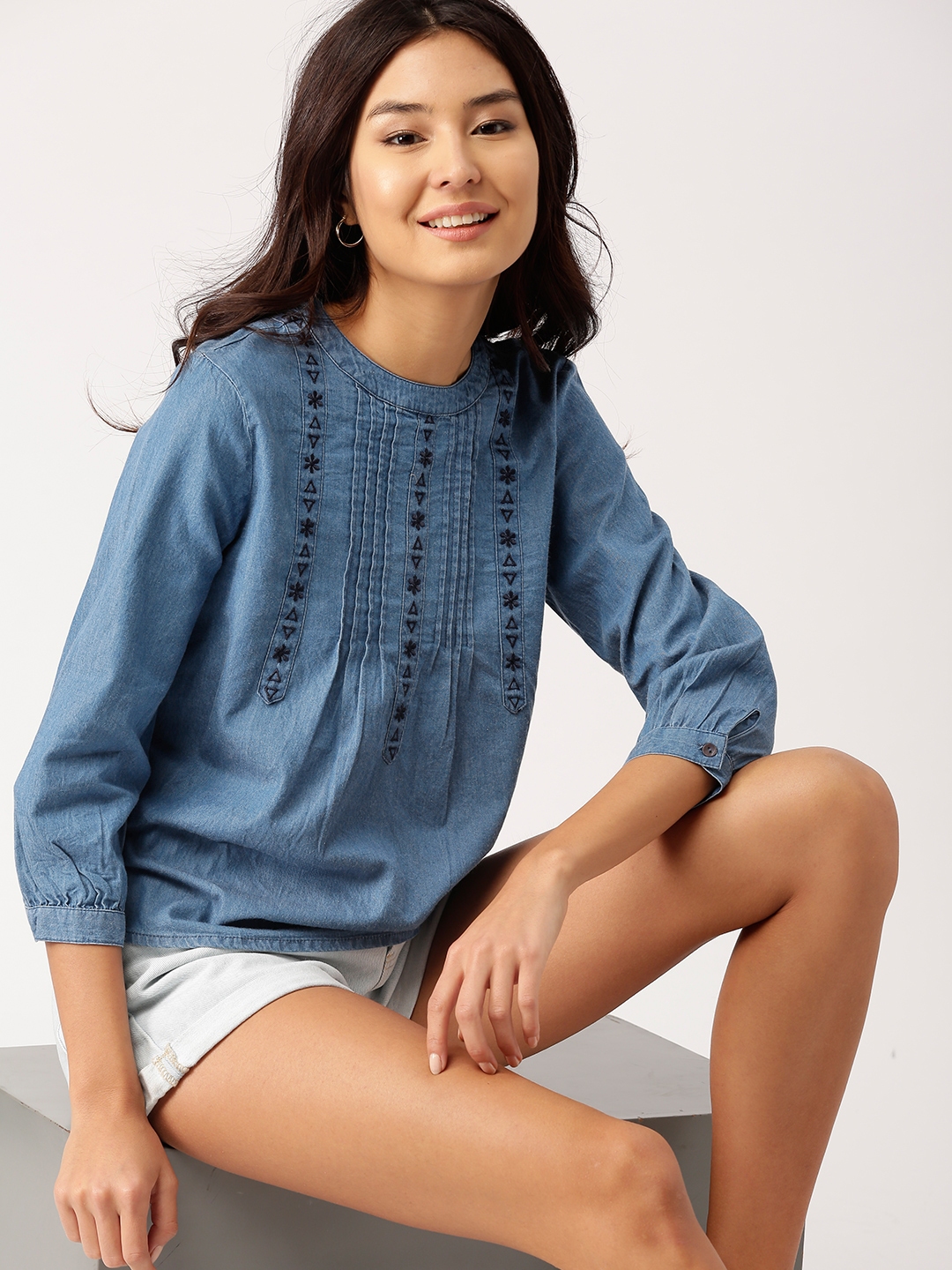 ladies denim tops uk