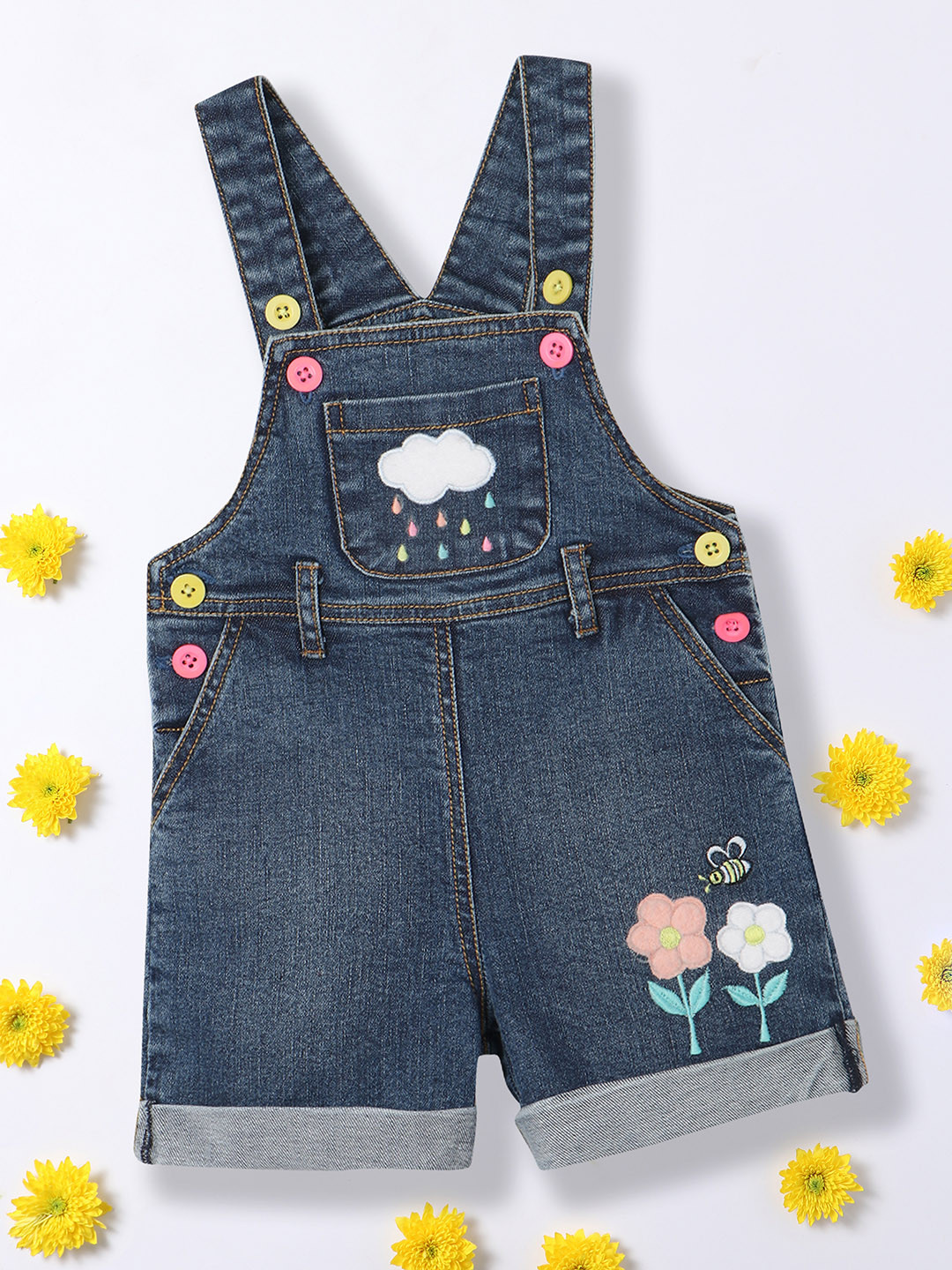 Nautinati Baby Girls' 100% Interlock Cotton Pack of 2 Tropical Print Bodysuits with Cute Frill Details main image 0