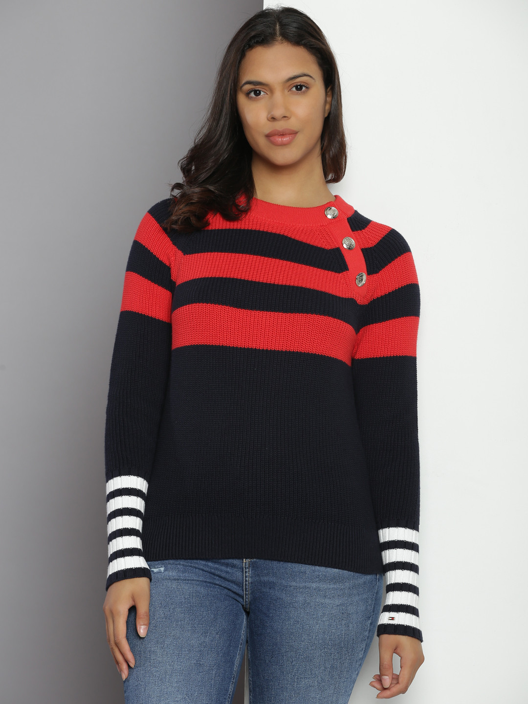 Tommy Hilfiger White Cotton Women Sweater