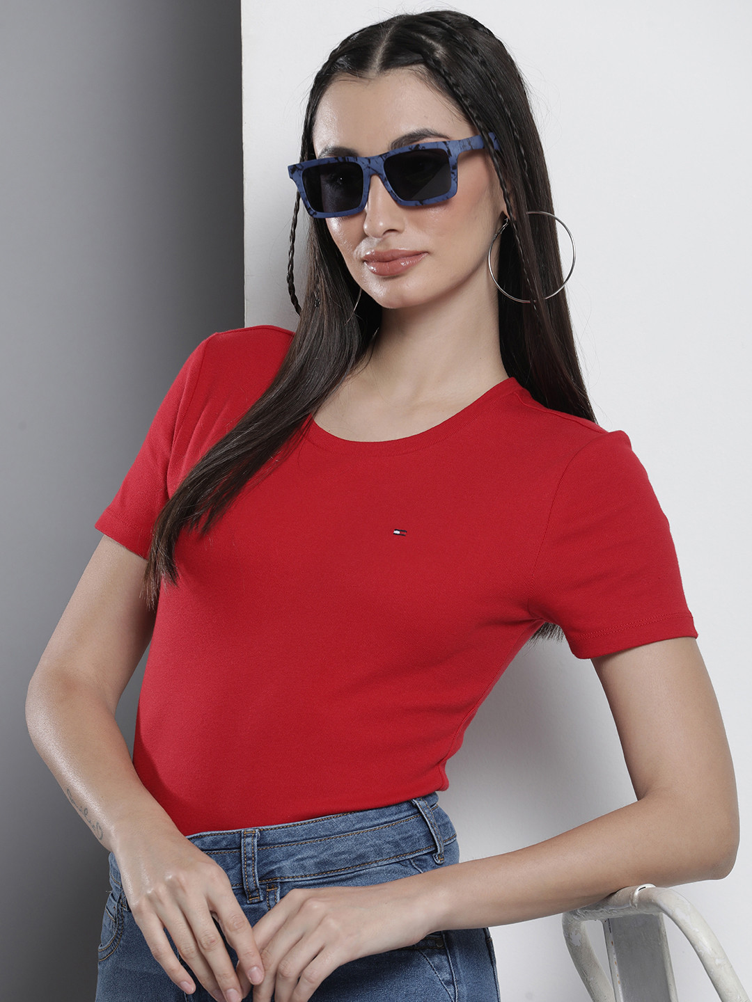 Buy Tommy Hilfiger Solid Pure Cotton T Shirt Tshirts for Women