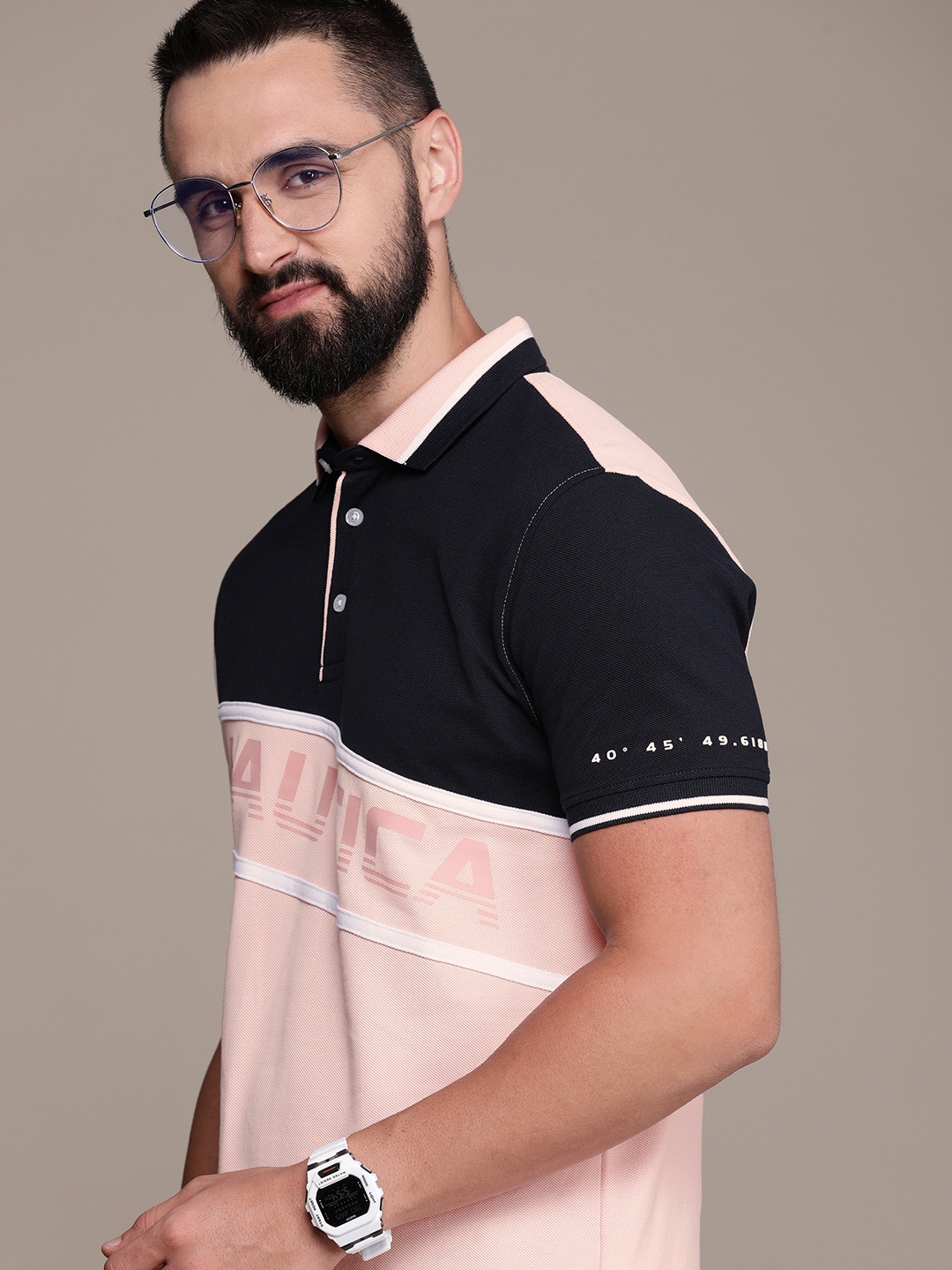 Buy Nautica Men Colourblocked Polo Collar T Shirt - Tshirts for Men ...