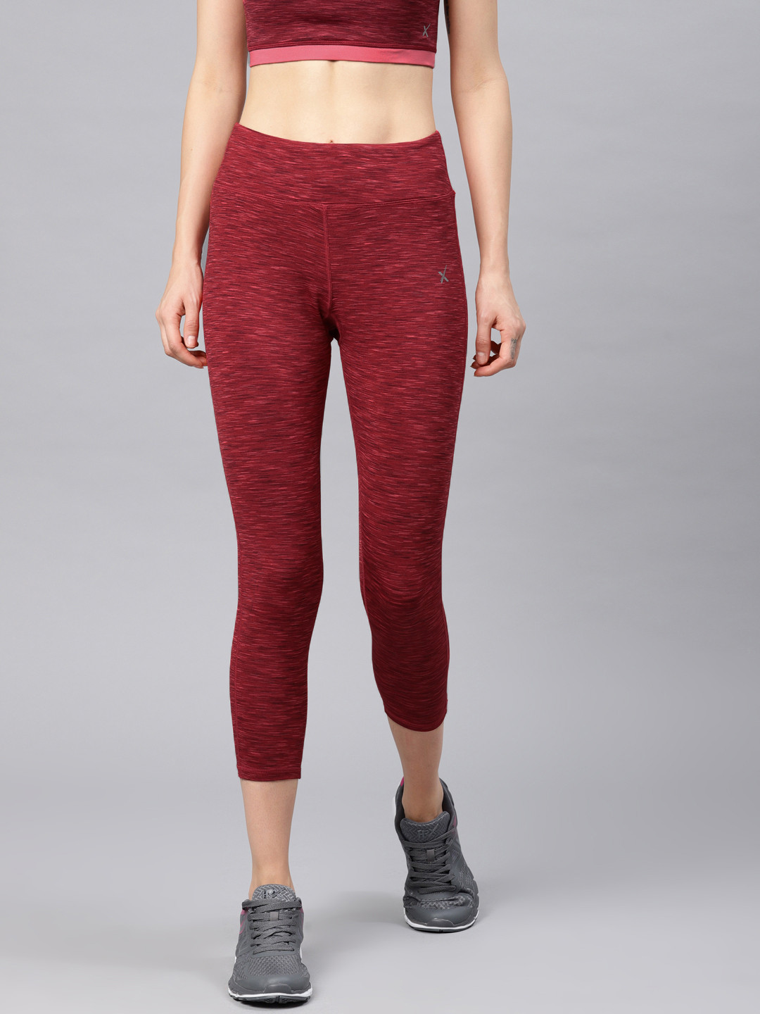 Buy HRX By Hrithik Roshan Women Red Printed 3/4th Active Tights