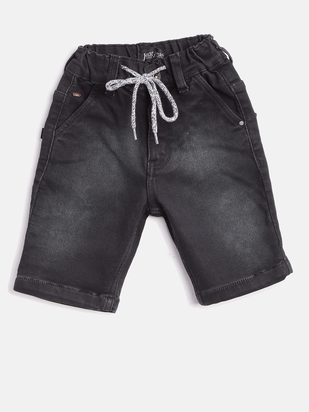 Buy RUFF Boys Black Washed 3/4th Denim Shorts Shorts for Boys 2359813