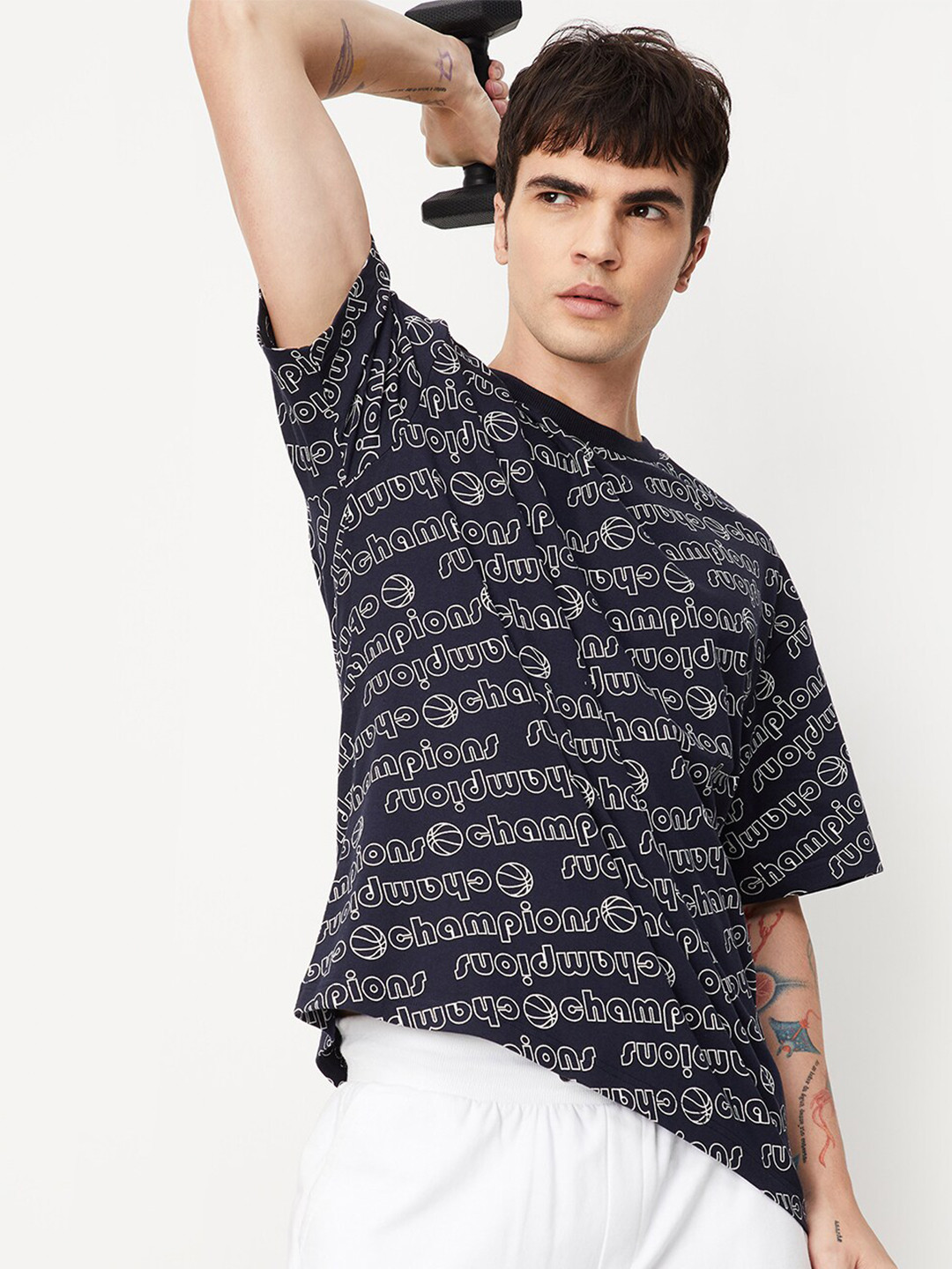 Buy Max Typography Printed Pure Cotton T Shirt - Tshirts for Men ...