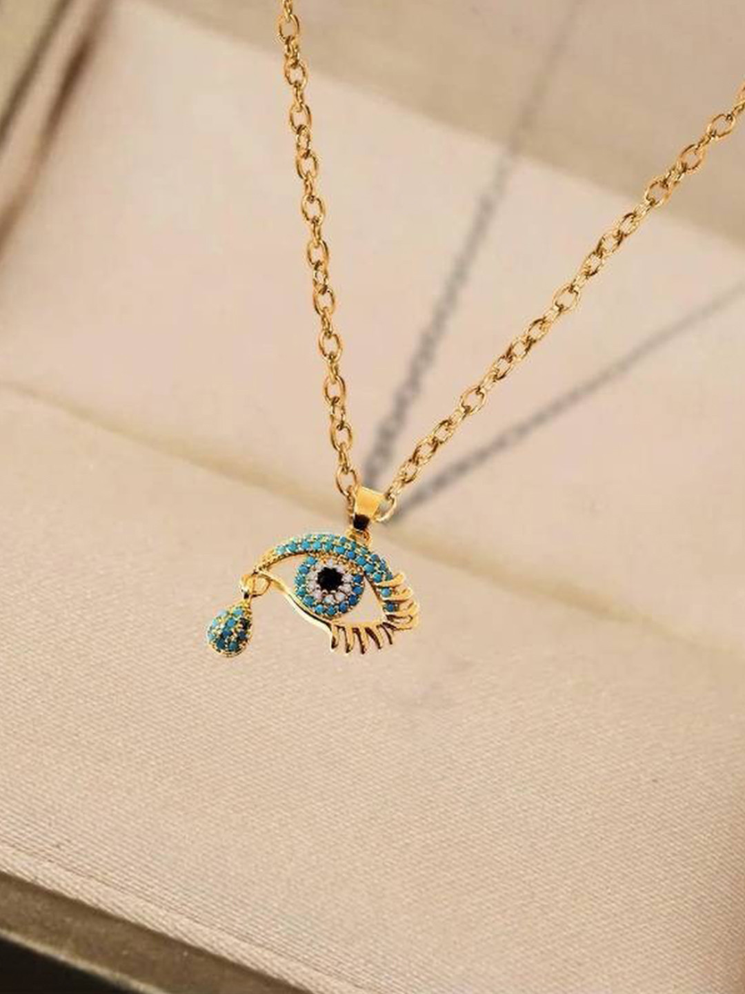Buy VIEN Gold Plated Evil Eye Necklace Necklace And Chains for Women