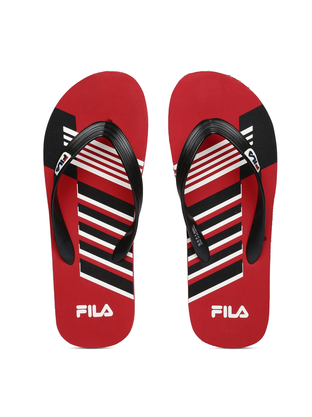 Buy FILA Men Black & Red Printed Thong Flip Flops - Flip Flops for Men ...