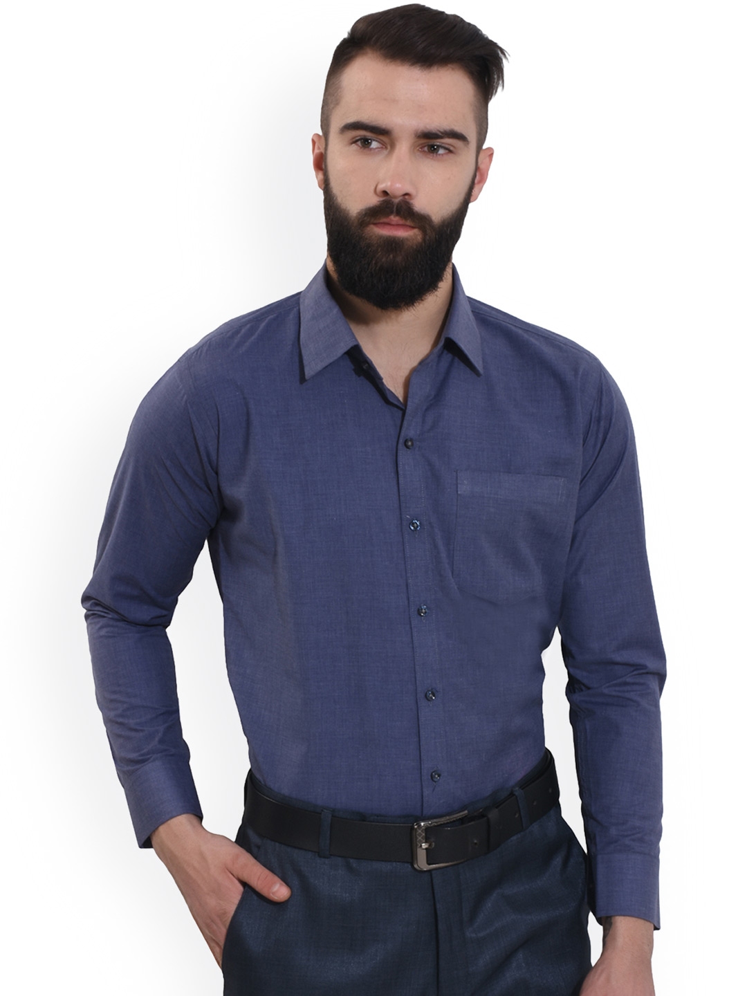 navy formal shirt mens