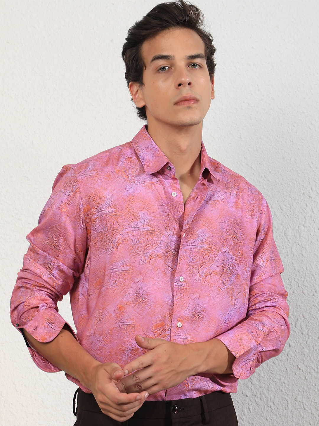 Buy RARE RABBIT Men Audie Slim Fit Floral Opaque Printed Cotton Shirt buy-rare-rabbit-men-audie-slim-fit-floral-opaque-printed-cotton-shirt