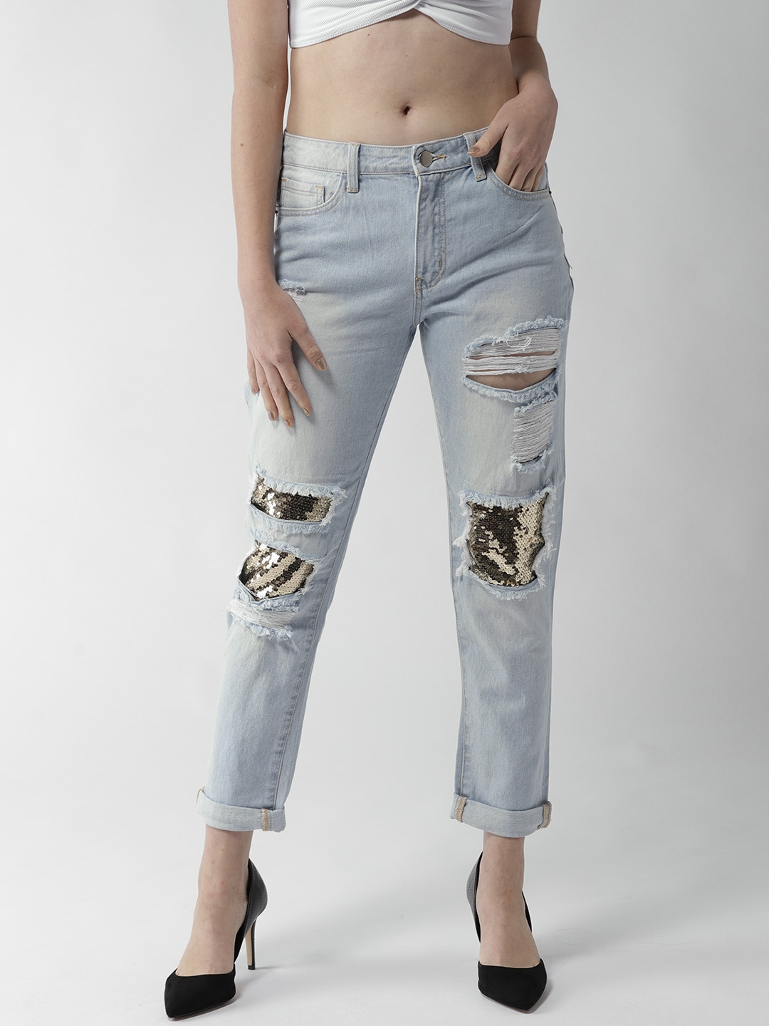 highly distressed jeans womens
