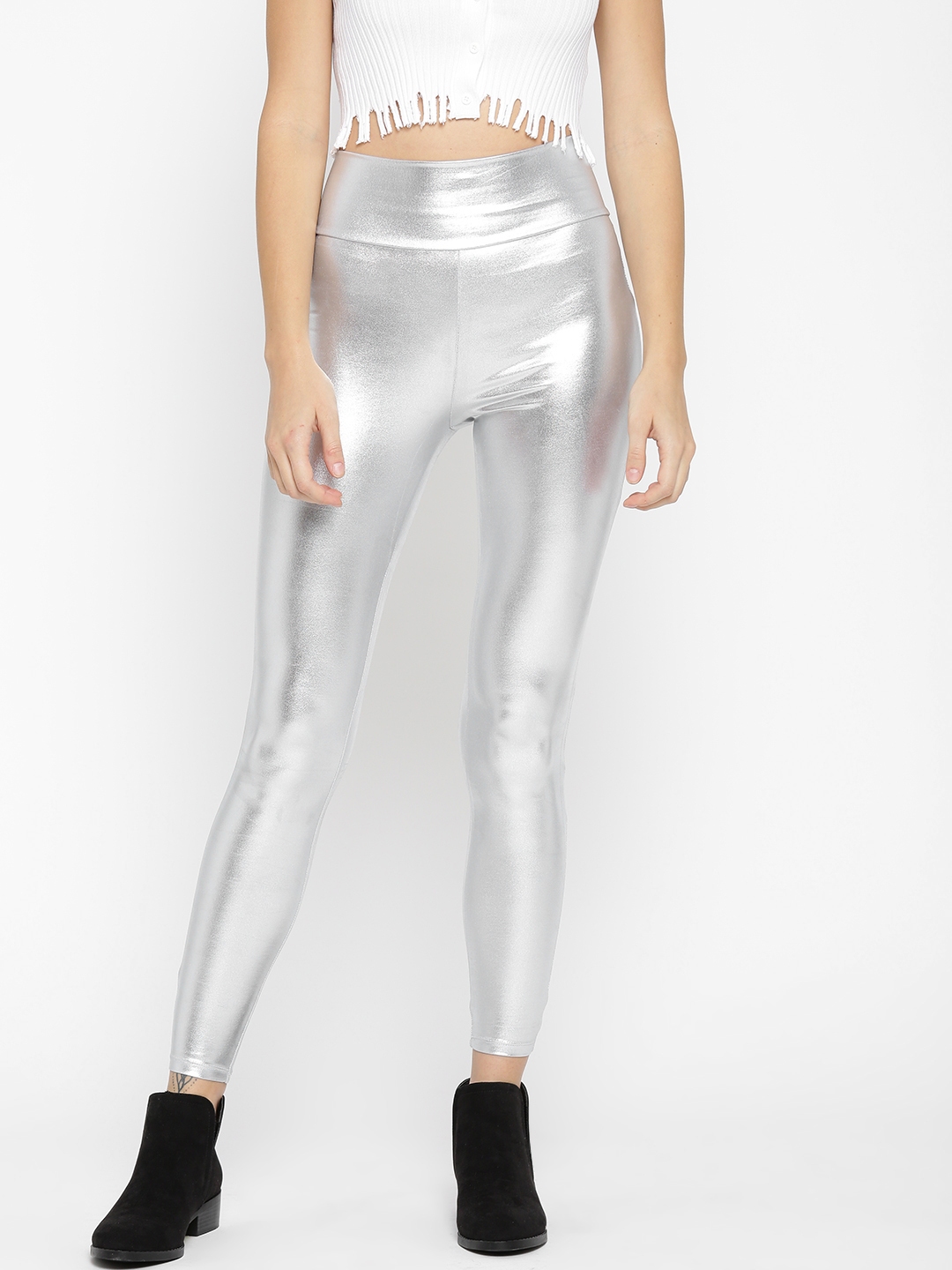 forever 21 silver leggings