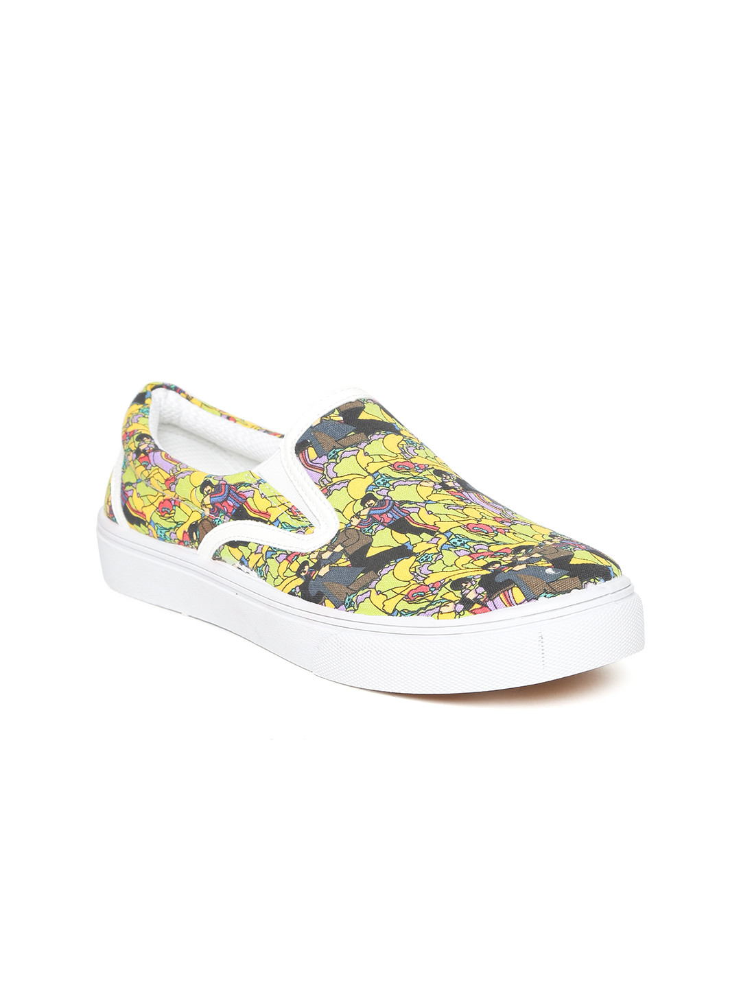 Buy Carlton London Women Yellow & Green Floral Print Slip On Sneakers