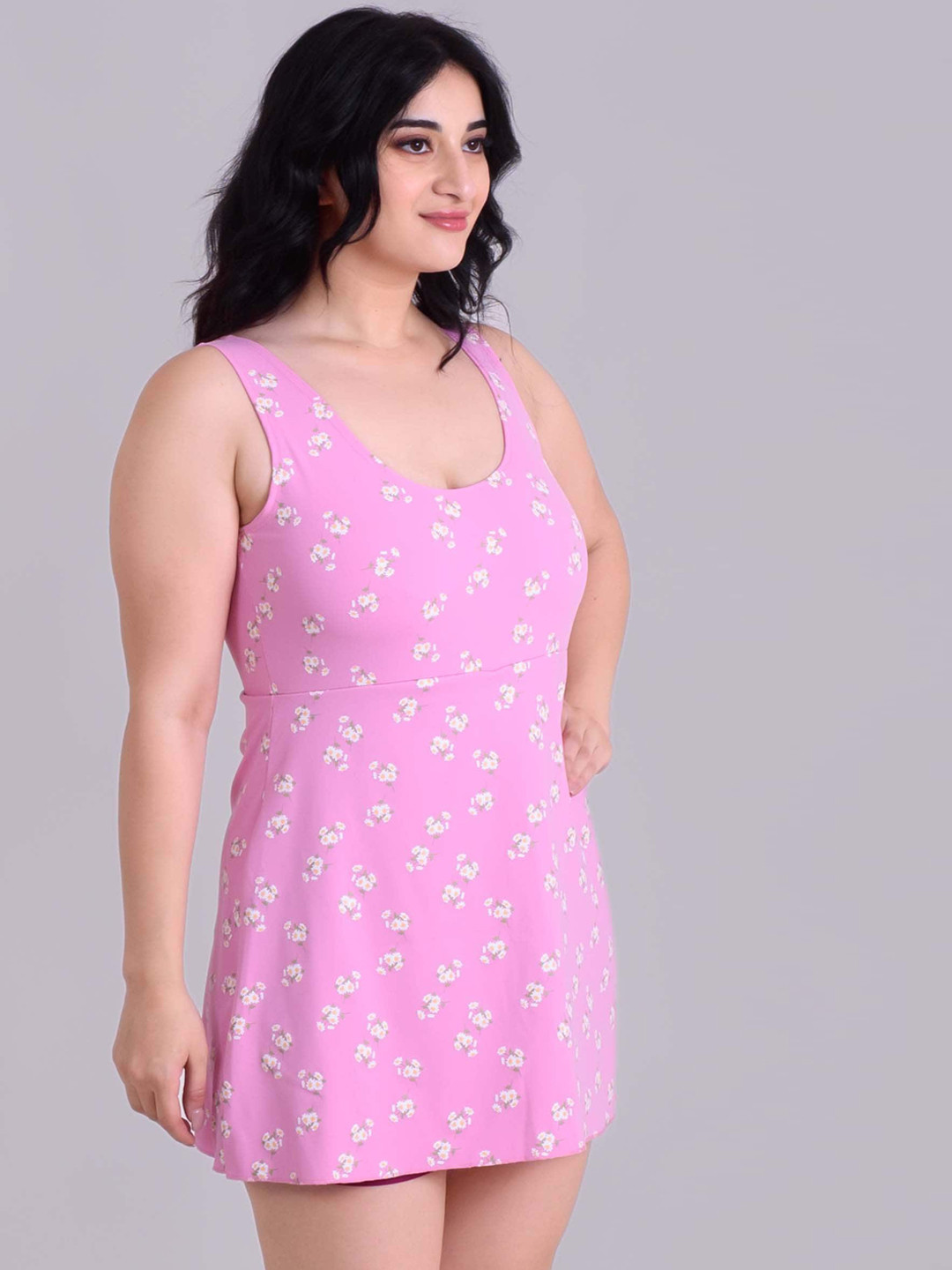 Buy Keepfit Floral Printed Quick Dry Swimming Dress With Boy Shorts