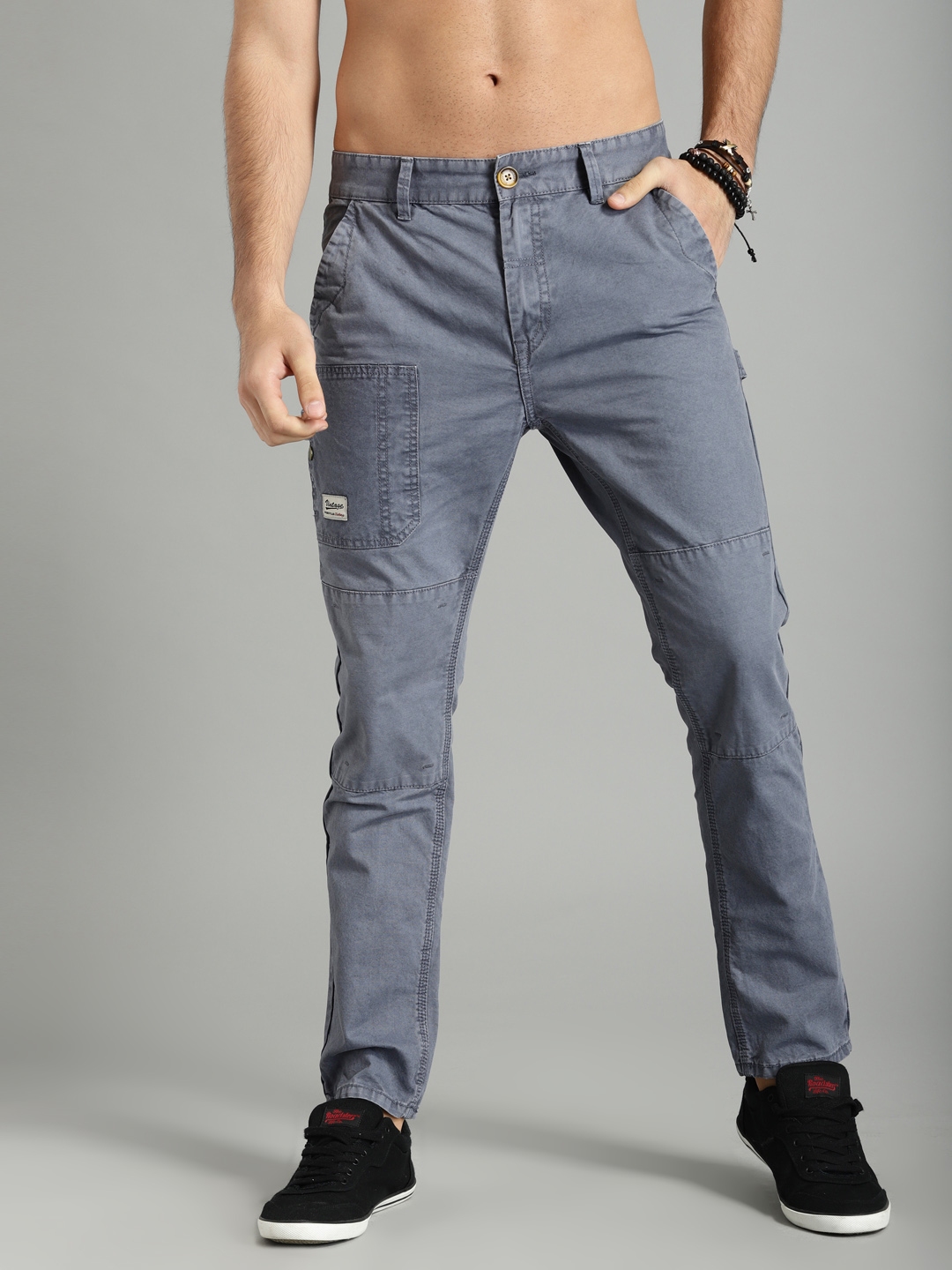 men grey cargos