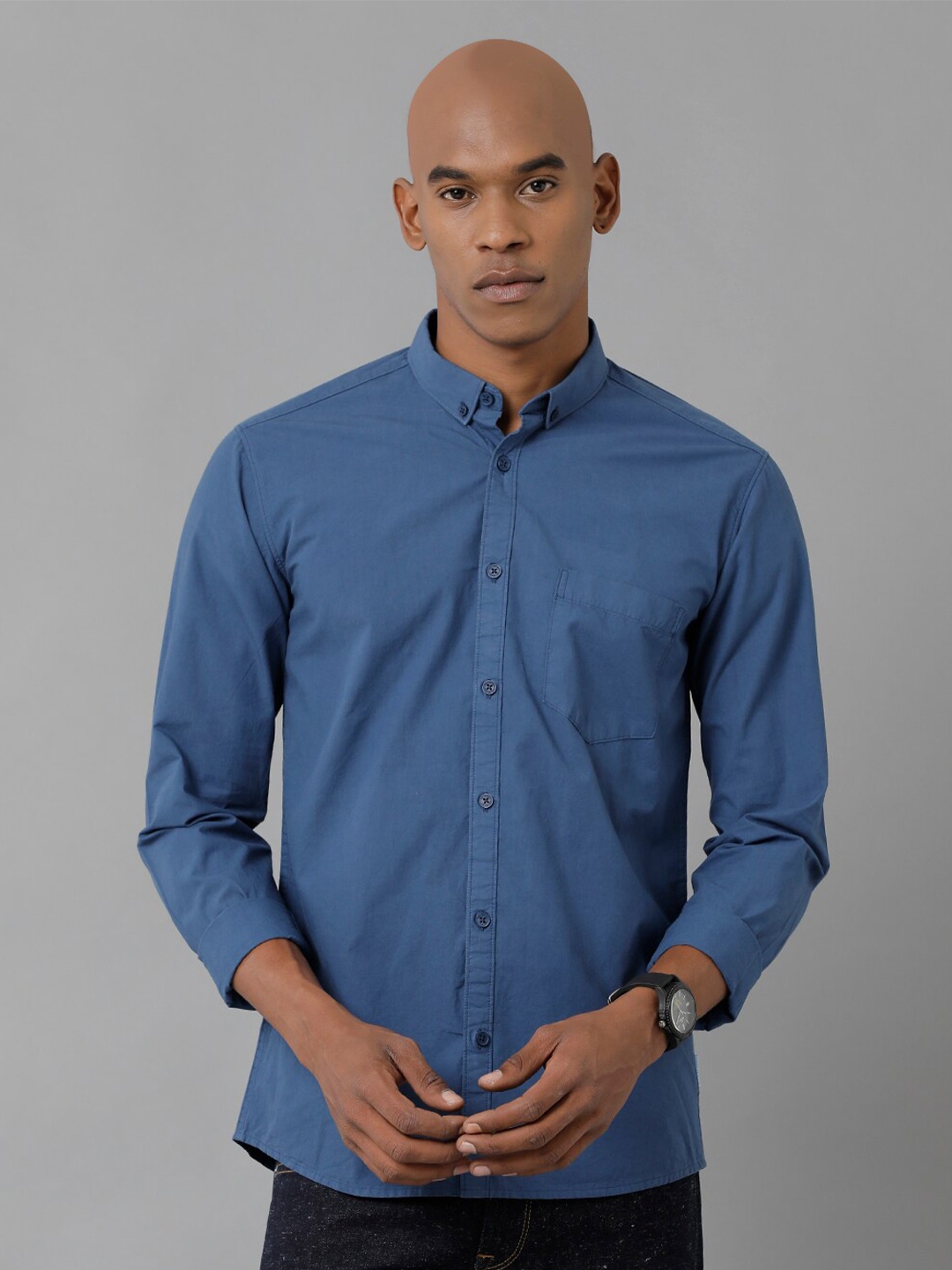 Buy Voi Jeans Button Down Collar Slim Fit Pure Cotton Casual Shirt ...