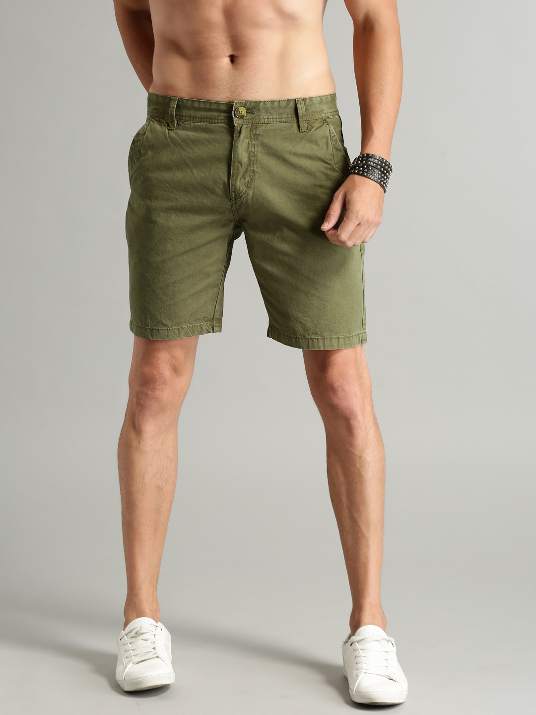 Buy Roadster Men Olive Green Solid Shorts Shorts for Men 2363594 Myntra