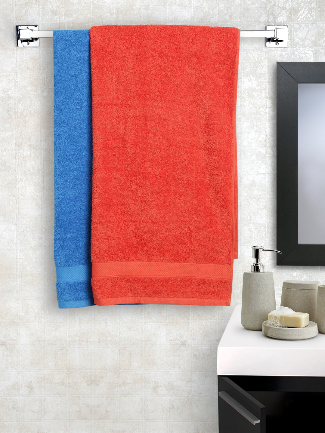 Buy SPACES Set Of 2 Cotton 450 GSM Bath Towels Bath Towels for Unisex