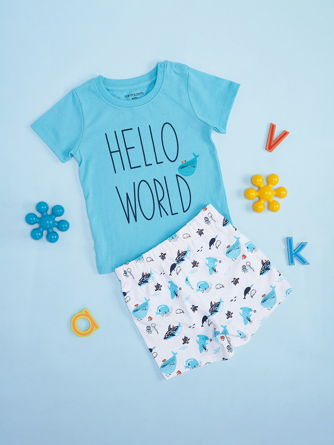 Buy Pantaloons Baby Boys Printed Pure Cotton T Shirt With Shorts