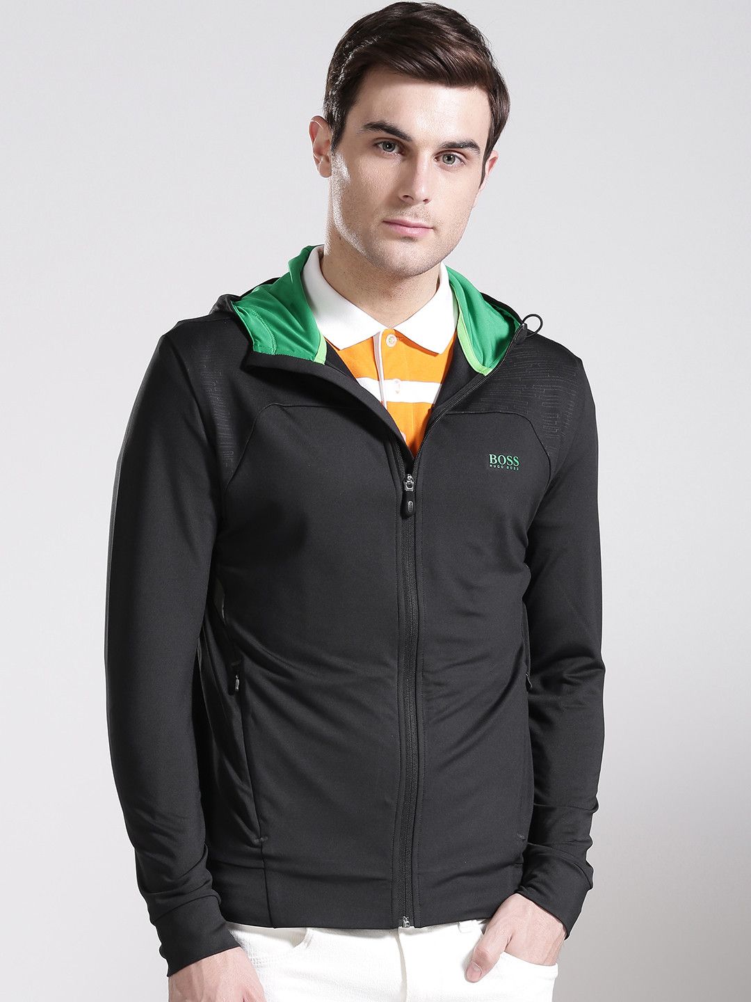 Hugo boss green down jacket clearance