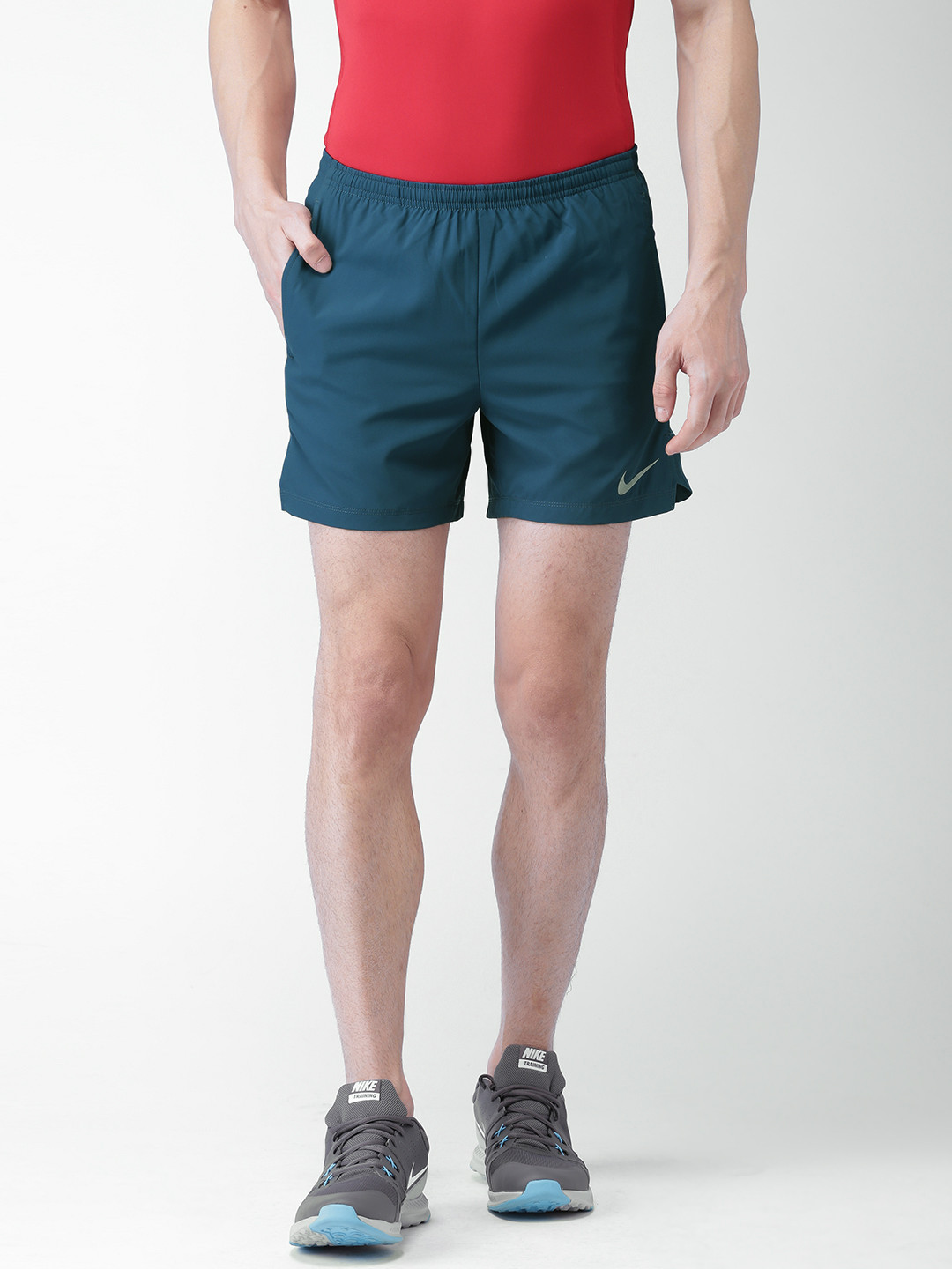 Buy Nike Men Teal Blue Solid Regular Fit Sports Shorts Shorts for Men