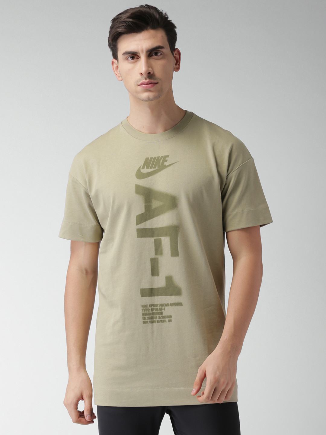 Buy Nike Men Green Printed Round Neck AS M NSW TEE OS HVYWT AF 1 1T