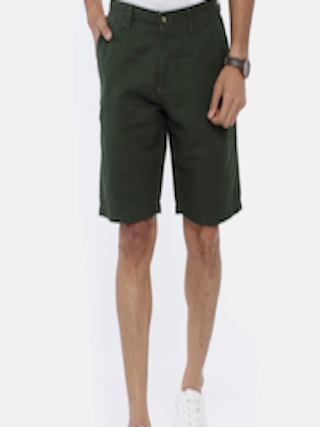 Buy U.S. Polo Assn. Men Olive Green Solid Regular Fit Shorts - Shorts ...