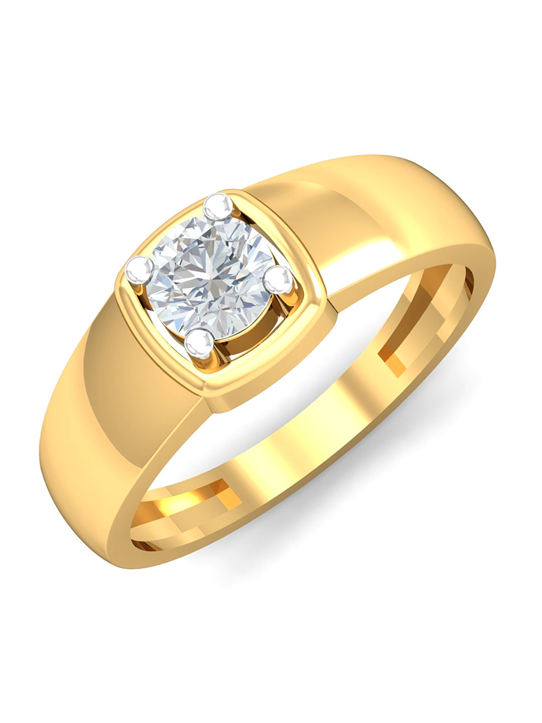 Buy KUBERBOX Men Diamond Studded 18KT Gold Ring 4 84 Gm Ring Diamond buy-kuberbox-men-diamond-studded-18kt-gold-ring-4-84-gm-ring-diamond