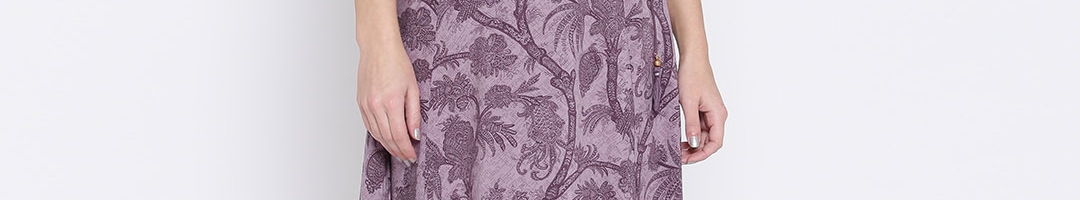 Buy Shree Women Purple Printed A Line Kurta - Kurtas for Women 2366608 ...