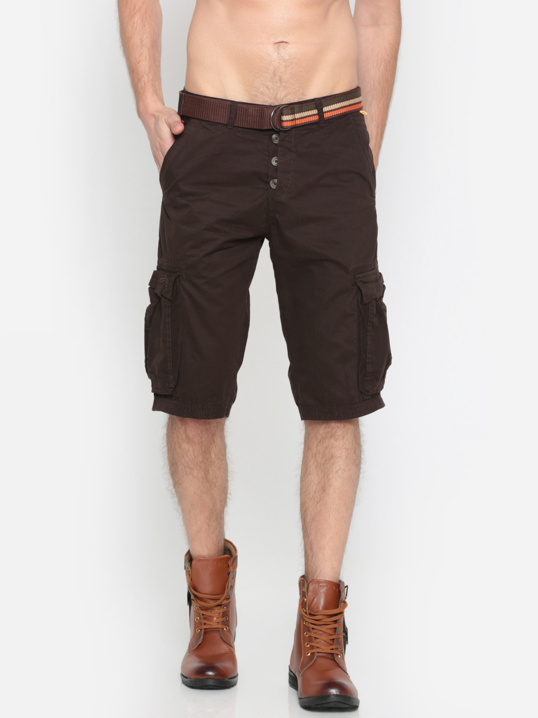 Buy Sports52 Wear Men Brown Solid Cargo Shorts Shorts for Men 2367654