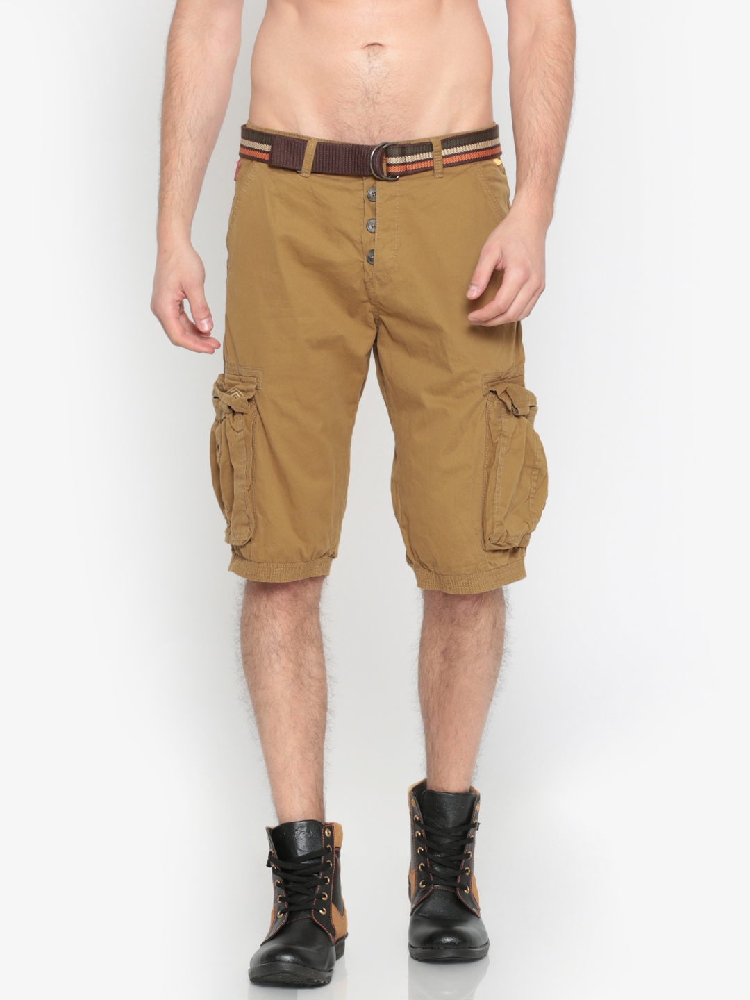 athletic fit khaki shorts