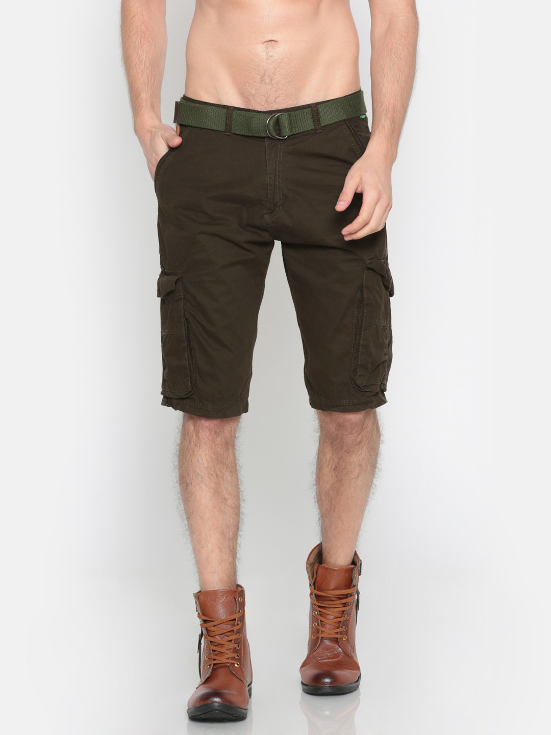Buy Sports52 Wear Men Olive Green Solid Cargo Shorts Shorts for Men