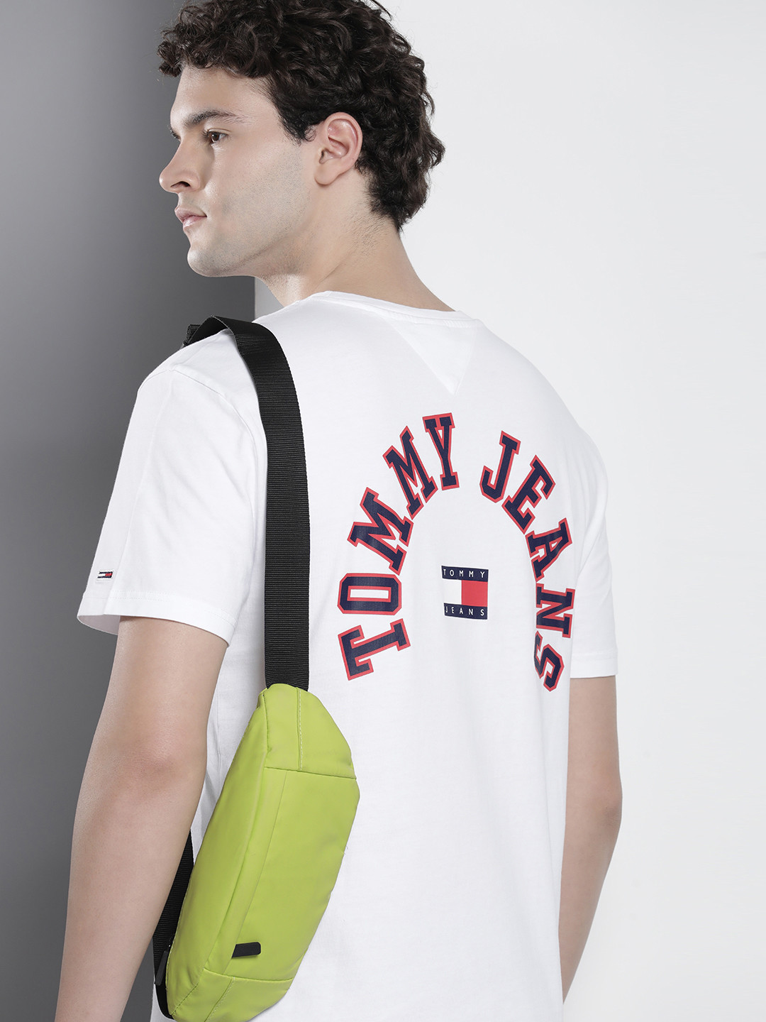 Buy Tommy Hilfiger Brand Logo Printed Pure Cotton Longline T Shirt
