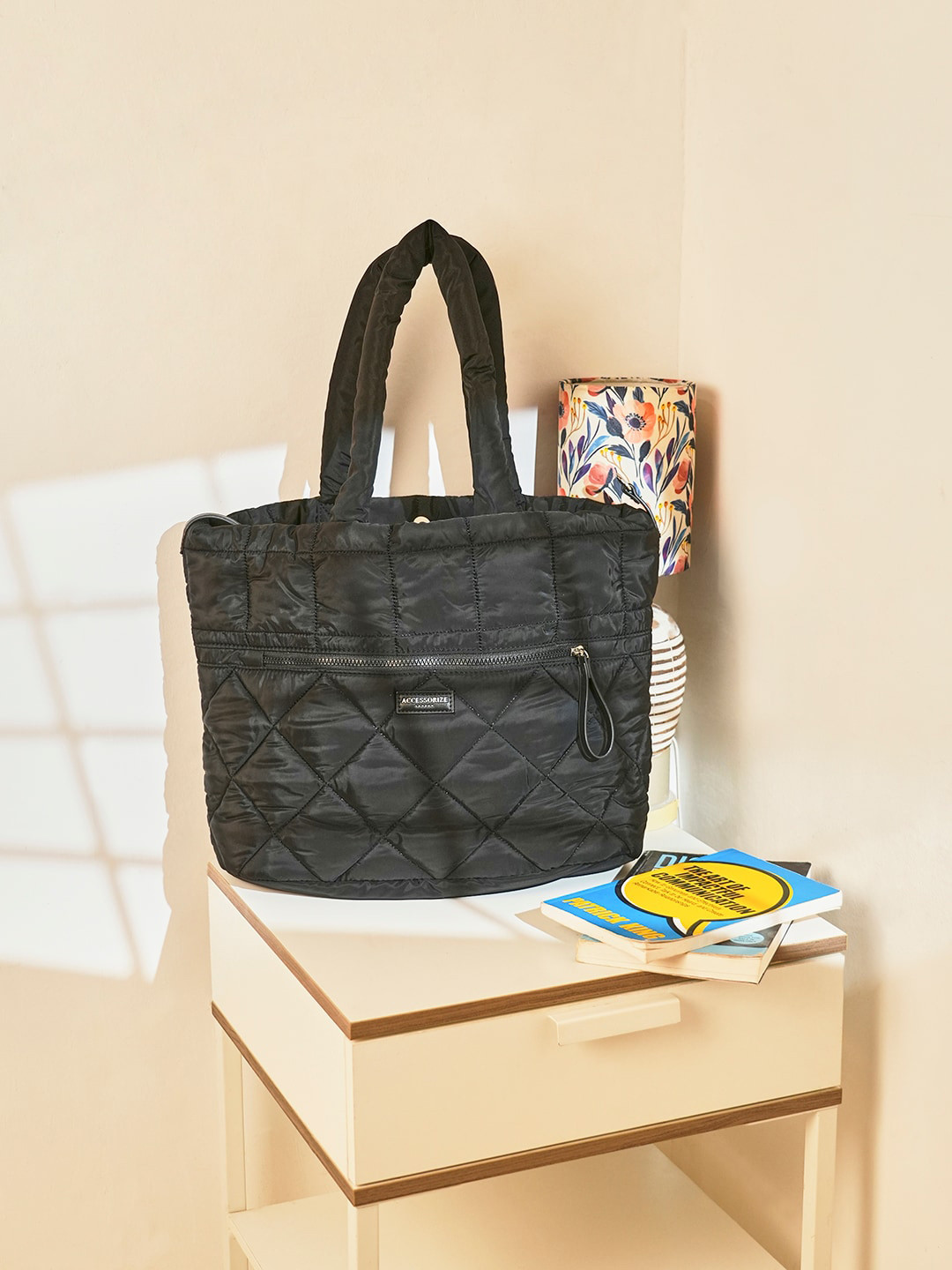 Buy Accessorize London Quilted Oversized Structured Shoulder Bag Handbags for Women 23695114