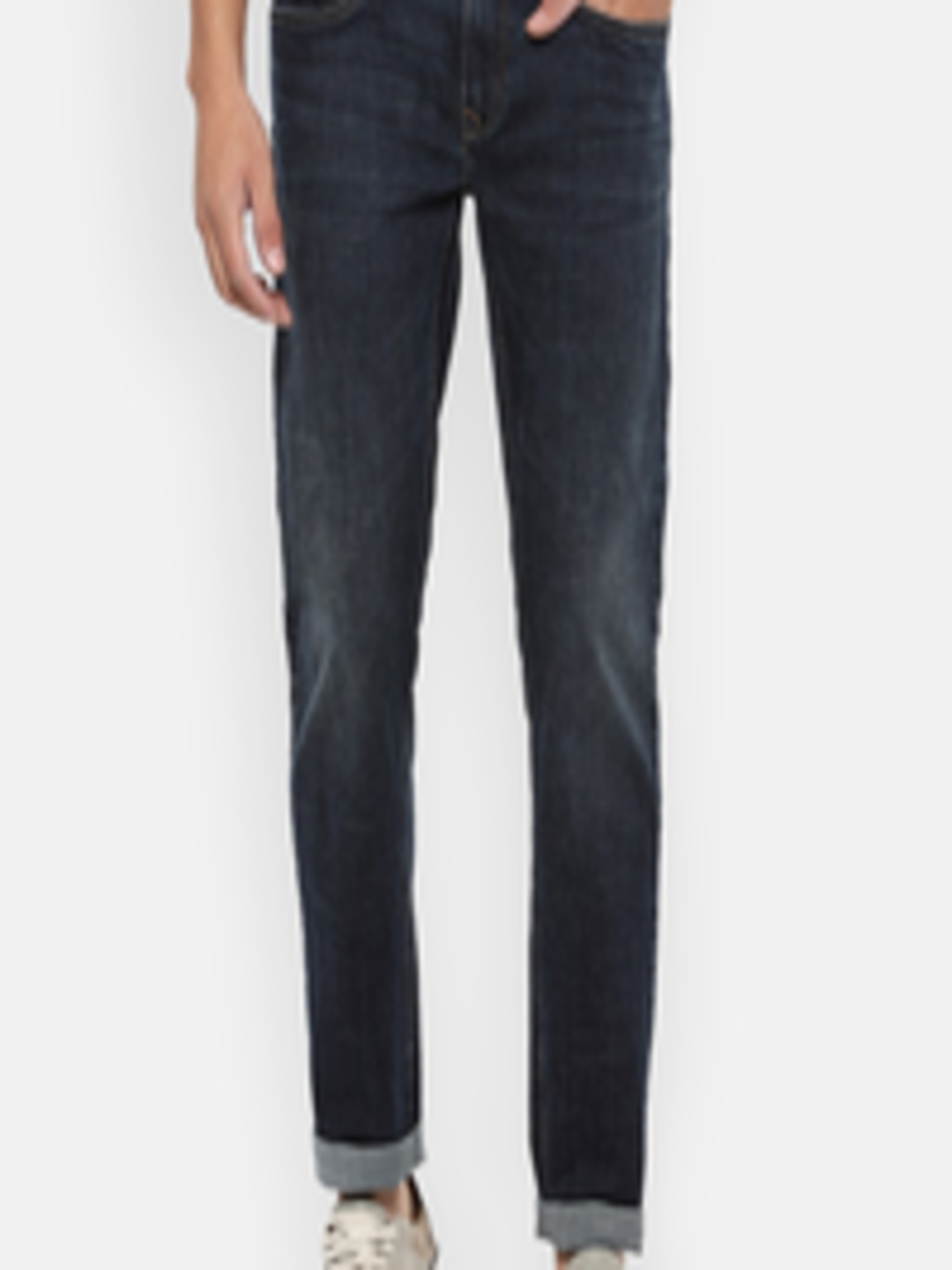 Buy Louis Philippe Jeans Men Mid Rise Clean Look Light Fade Slim Fit ...