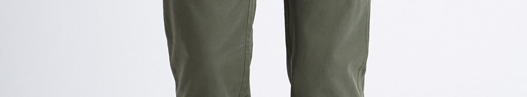 Buy Marks & Spencer Men Olive Green Slim Fit Solid Chinos - Trousers ...